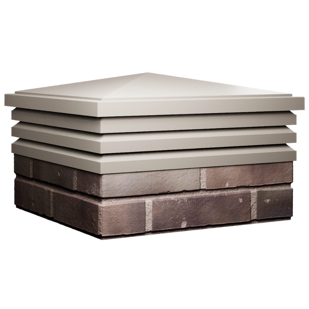 Колпак Zking Бона ХайТек Бежевый на столб 2х2 кирпича (513х513мм) в Хабаровске фото