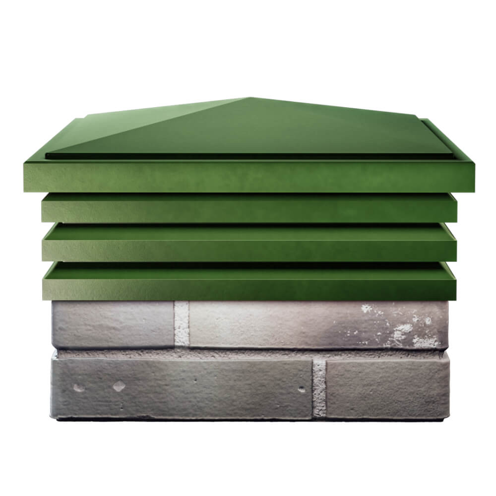 Колпак Zking Бона ХайТек Зеленый на столб 1.5х1.5 кирпича (385х385мм) Хабаровск фото