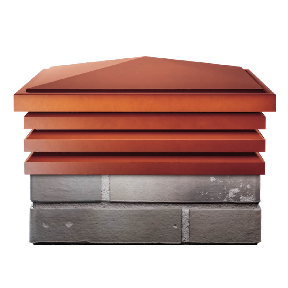 Колпак Zking Бона ХайТек Красный на столб 1.5х1.5 кирпича (385х385мм) Хабаровск фото