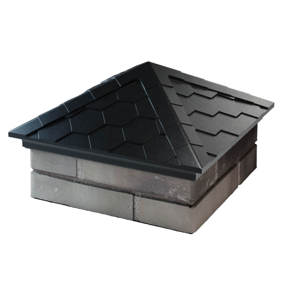 Колпак Zking Эверест Черный на столб 1.5х1.5 кирпича (390х390мм) в Хабаровске фото