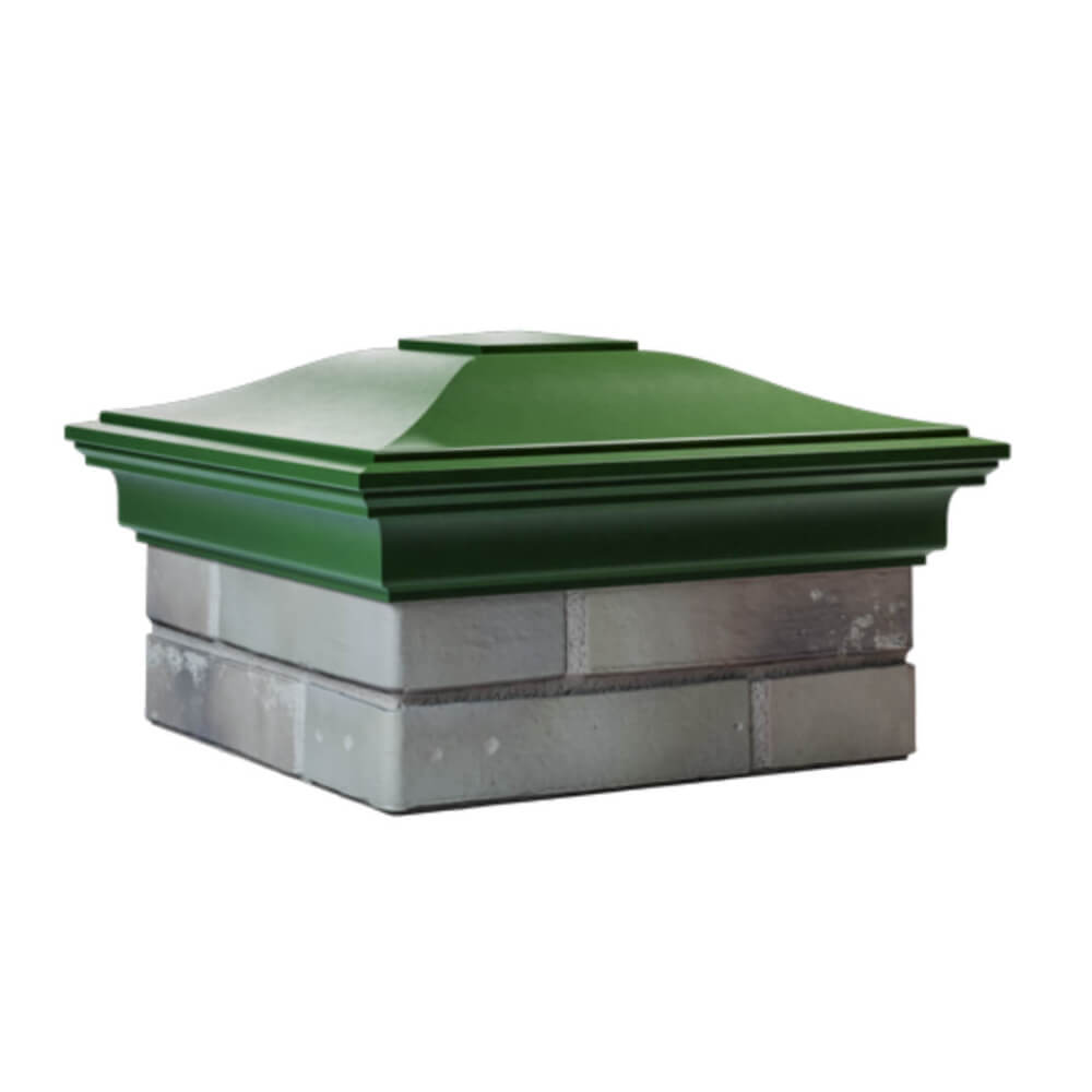 Колпак Zking Монблан Зеленый на столб 1.5х1.5 еврокирпича 0.7НФ (355х355мм) в Хабаровске фото