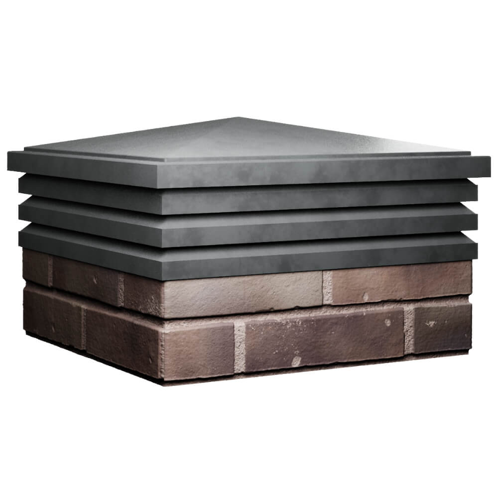 Колпак Zking Бона ХайТек Серый на столб 2х2 кирпича (513х513мм) в Хабаровске фото