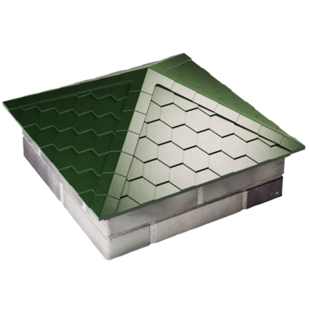 Колпак Zking Эверест Зеленый на столб 2х2 кирпича (535х535мм) Хабаровск фото