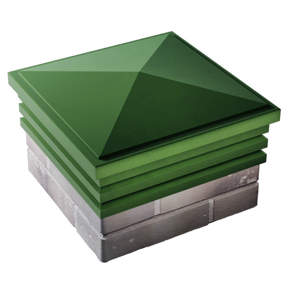 Колпак Zking Бона ХайТек Зеленый на столб 1.5х1.5 кирпича (385х385мм) в Хабаровске фото