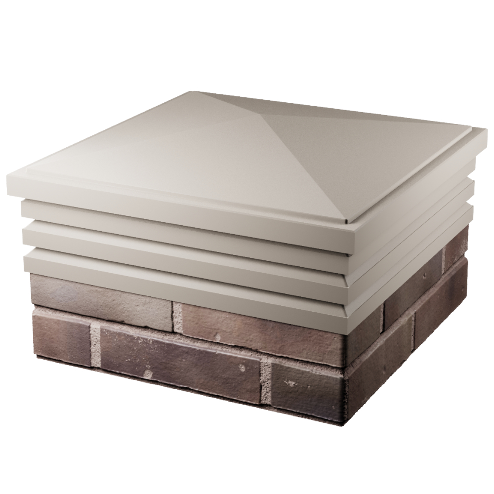 Колпак Zking Бона ХайТек Бежевый на столб 2х2 кирпича (513х513мм) в Хабаровске фото