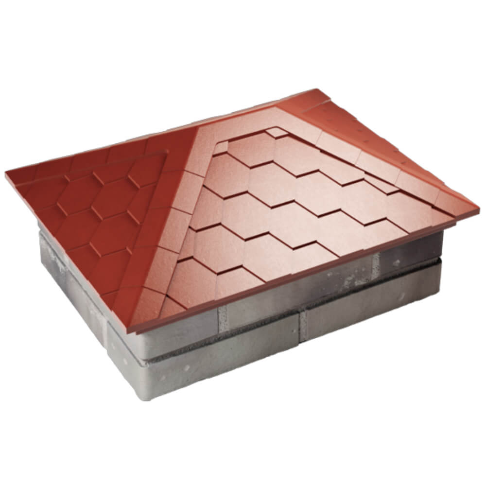 Колпак Zking Эверест Красный на столб 2х1.5 кирпича (520х390мм) Хабаровск фото