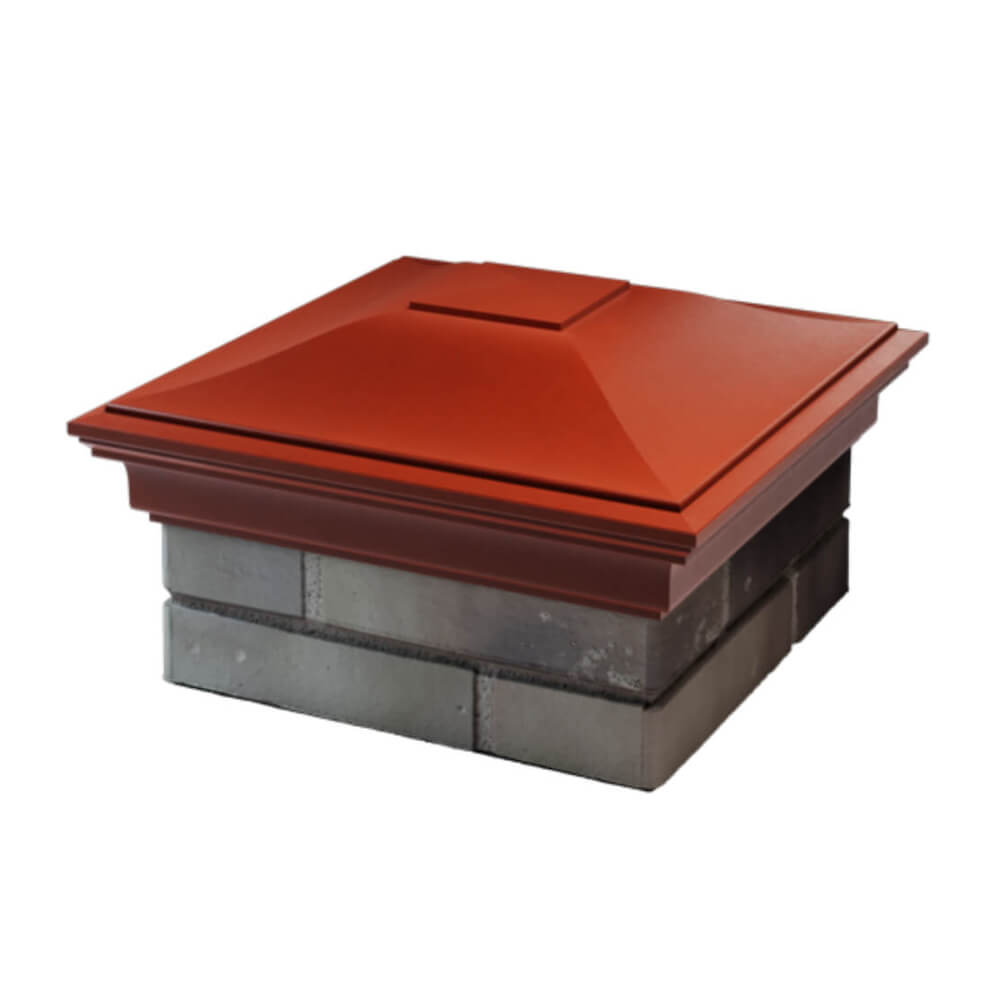 Колпак Zking Монблан Красный на столб 1.5х1.5 еврокирпича 0.7НФ (355х355мм) в Хабаровске фото