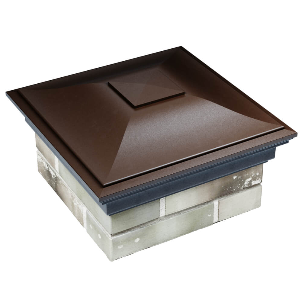 Колпак Zking Монблан Коричневый на столб 1.5х1.5 кирпича (385х385мм) в Хабаровске фото