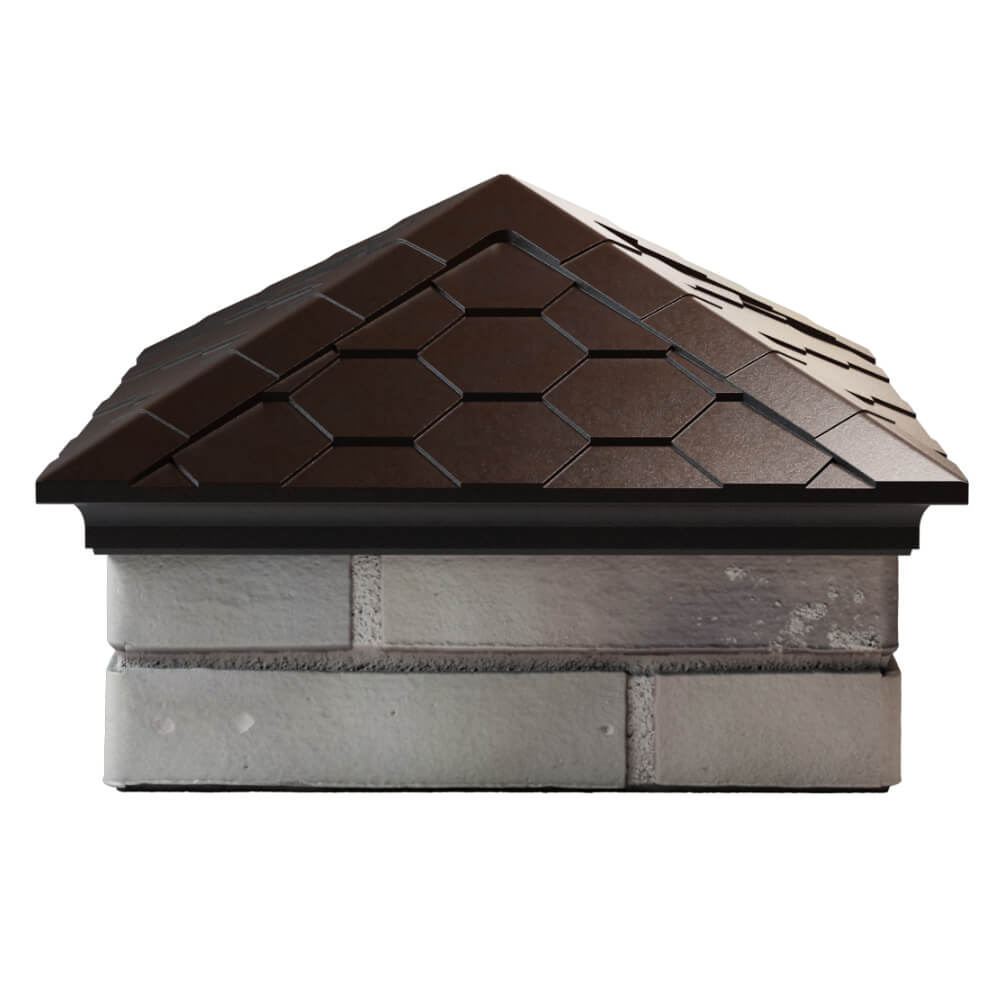Колпак Zking Эверест Коричневый на столб 1.5х1.5 кирпича (390х390мм) Хабаровск фото