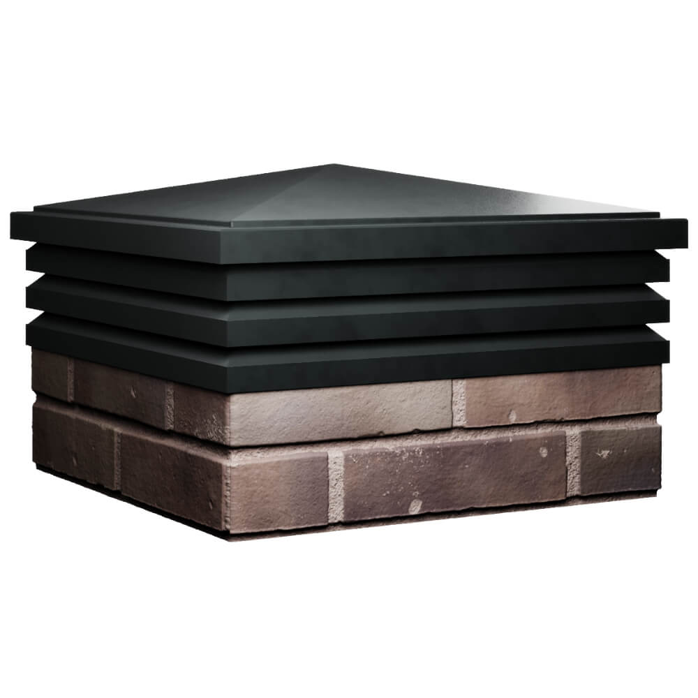 Колпак Zking Бона ХайТек Черный на столб 2х2 кирпича (513х513мм) в Хабаровске фото