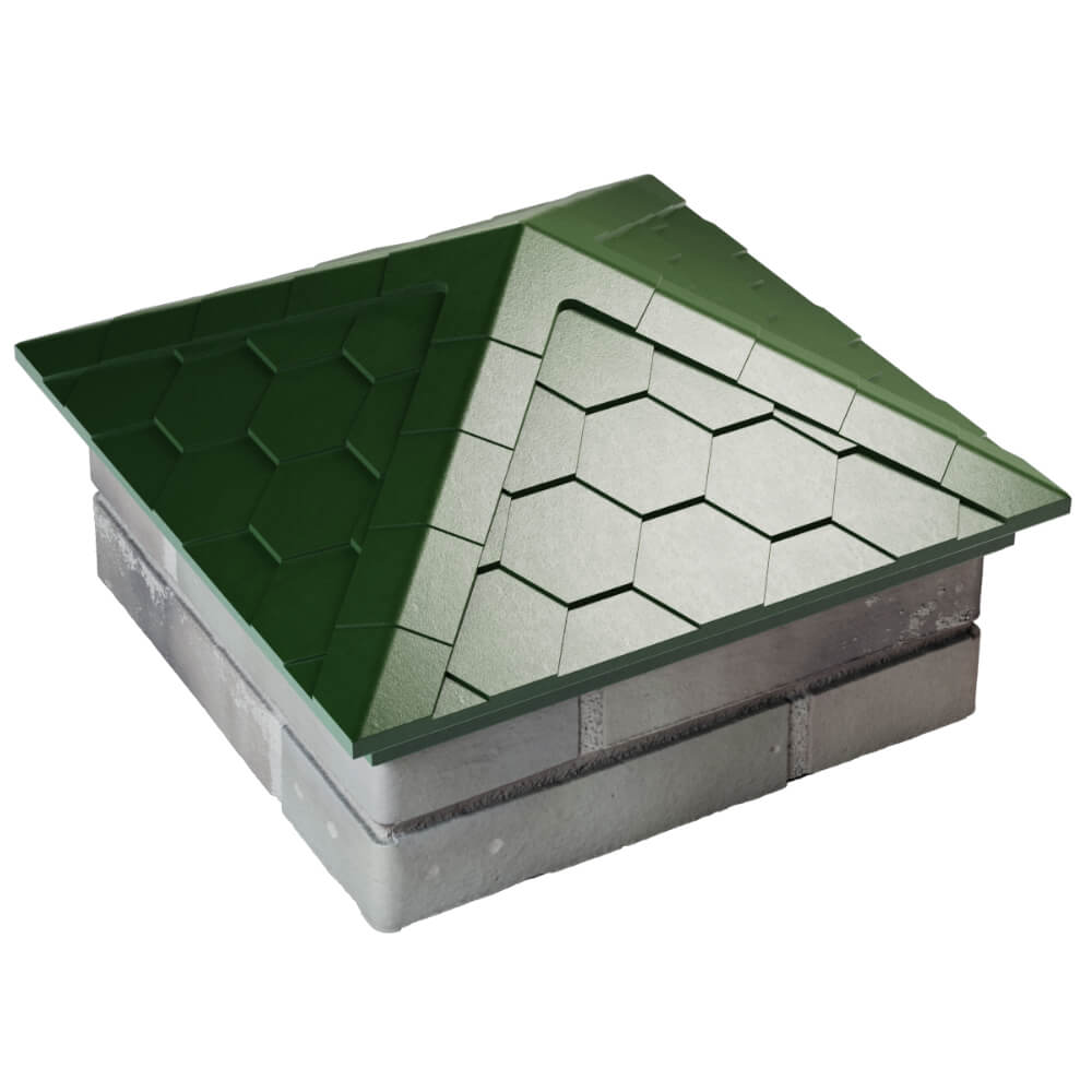 Колпак Zking Эверест Зеленый на столб 1.5х1.5 кирпича (390х390мм) в Хабаровске фото