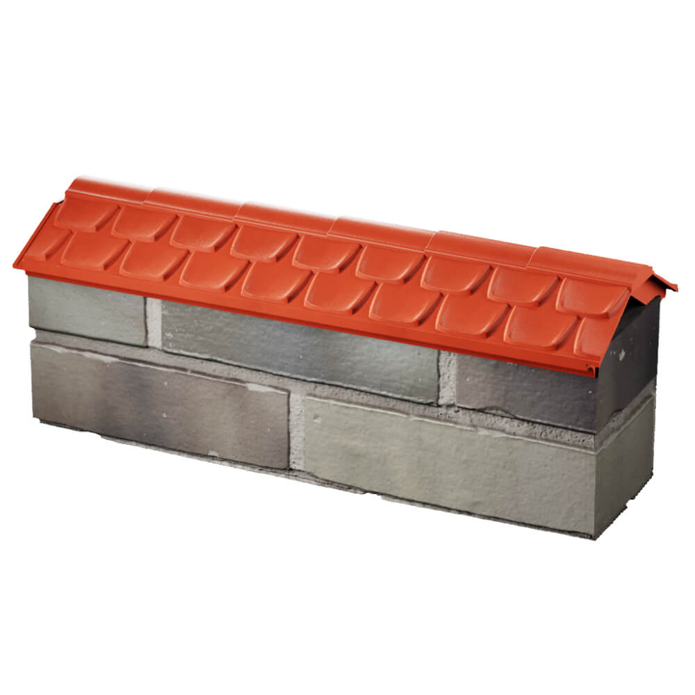 Парапет Zking Эльбрус Красный с посадкой на 0.5 кирпича (130мм) в Хабаровске фото