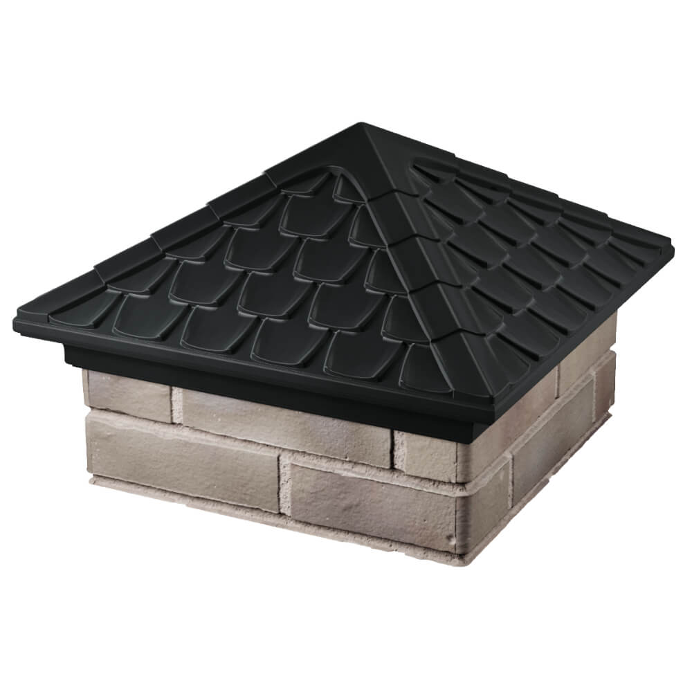 Колпак Zking Эльбрус Черный на столб 1.5х1.5 кирпича (385х385мм) в Хабаровске фото