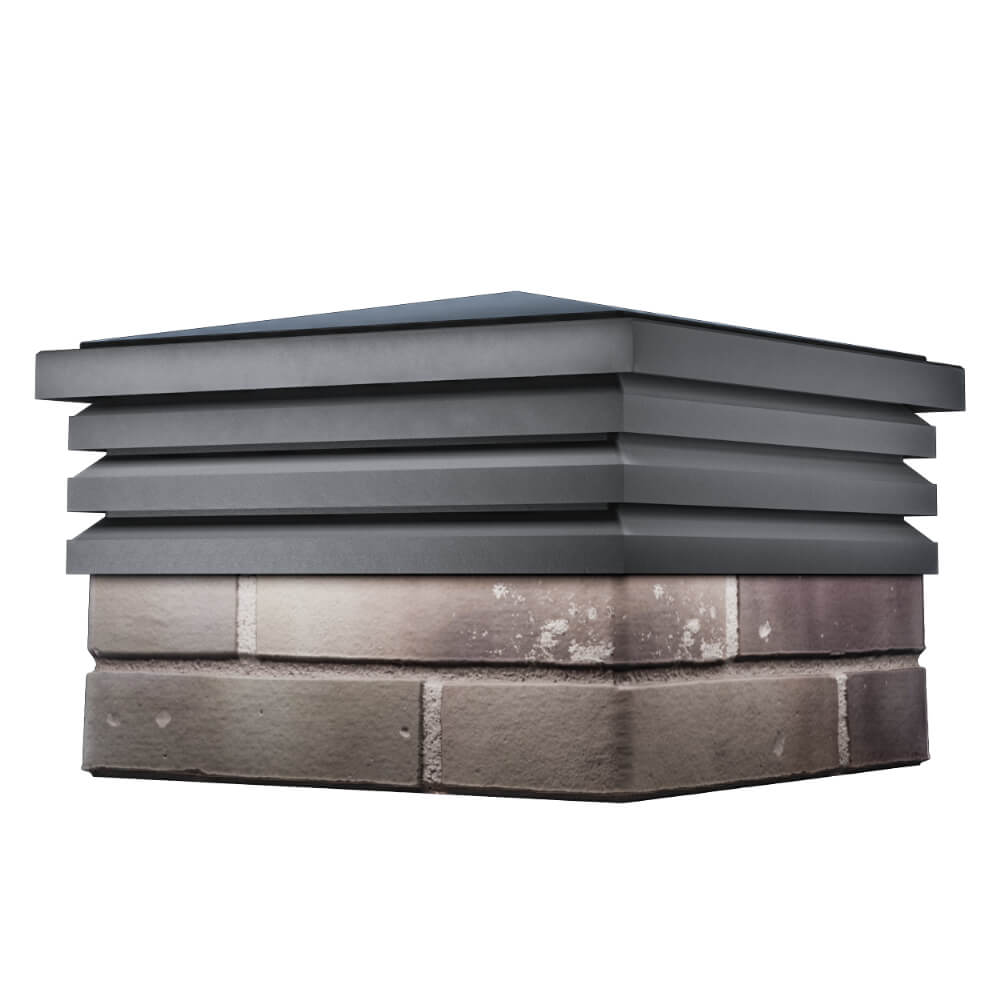 Колпак Zking Бона ХайТек Серый на столб 1.5х1.5 кирпича (385х385мм) в Хабаровске фото