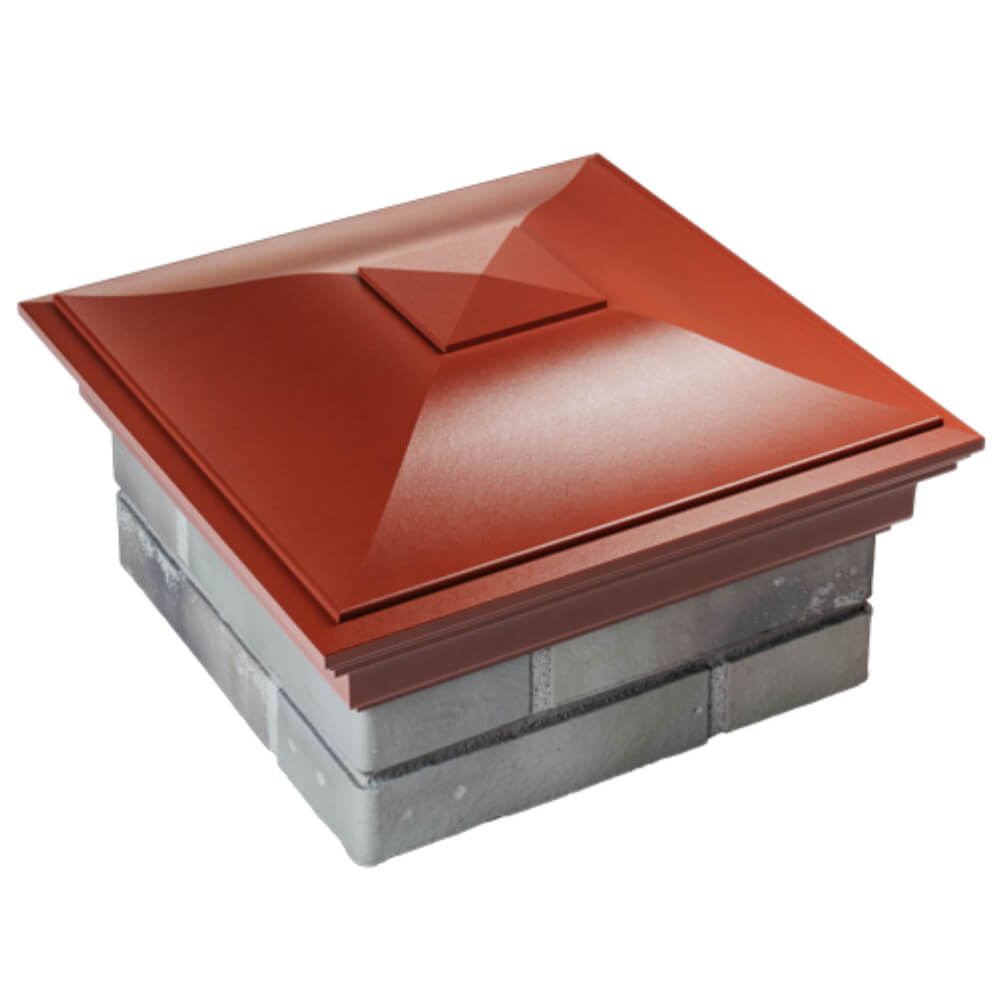 Колпак Zking Монблан Красный на столб 1.5х1.5 кирпича (385х385мм) в Хабаровске фото