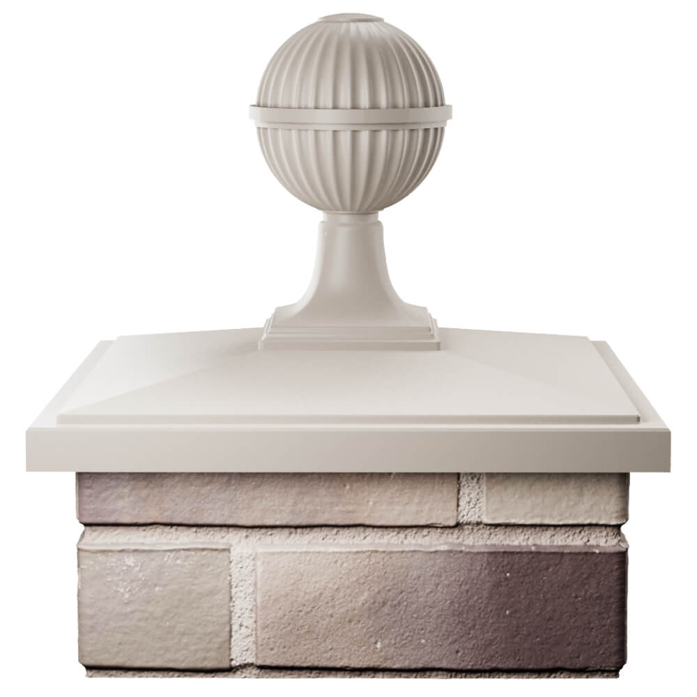 Колпак Zking БонаМоно Бежевый с шаром на столб 1.5х1.5 кирпича (385х385, 400х400мм) в сборе Хабаровск фото