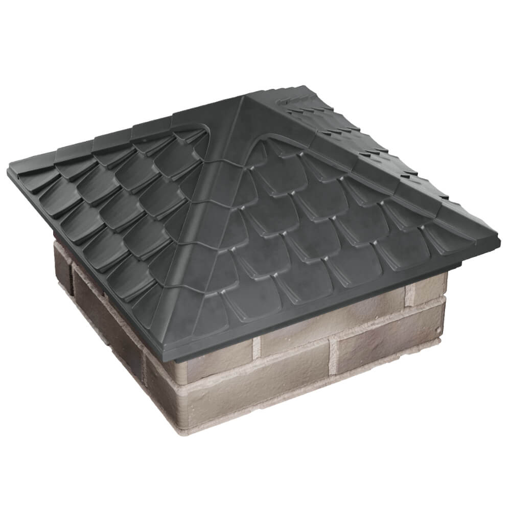 Колпак Zking Эльбрус Серый на столб 1.5х1.5 кирпича (385х385мм) в Хабаровске фото