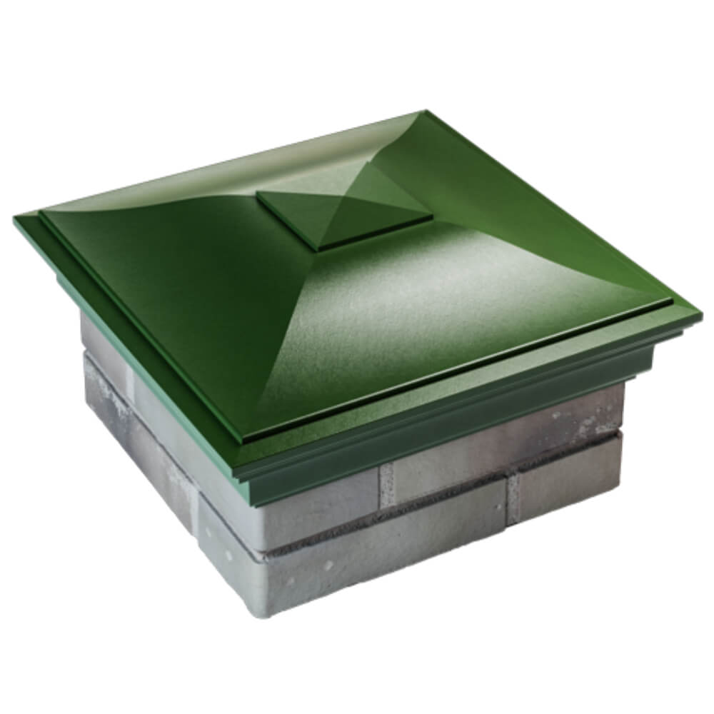 Колпак Zking Монблан Зеленый на столб 1.5х1.5 кирпича (385х385мм) в Хабаровске фото