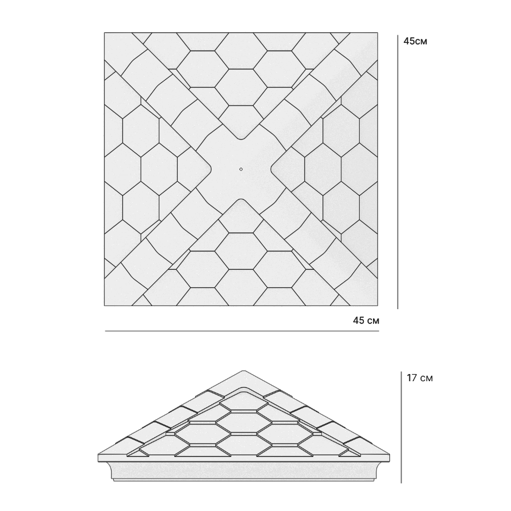 Колпак Zking Эверест Бежевый на столб 1.5х1.5 кирпича (390х390мм) в Хабаровске фото