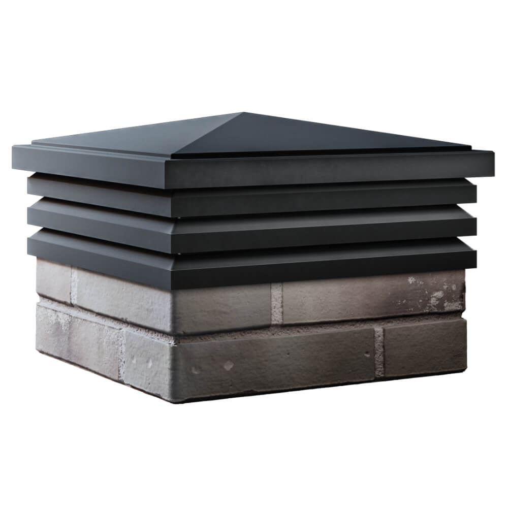 Колпак Zking Бона ХайТек Черный на столб 1.5х1.5 кирпича (385х385мм) в Хабаровске фото