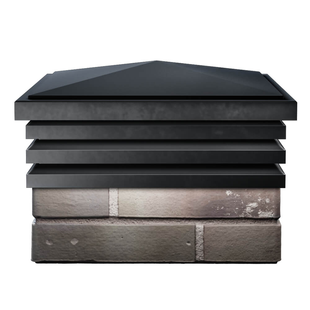 Колпак Zking Бона ХайТек Черный на столб 1.5х1.5 кирпича (385х385мм) Хабаровск фото