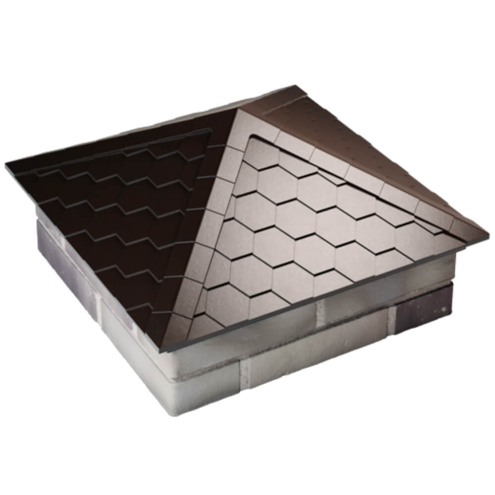 Колпак Zking Эверест Коричневый на столб 2х2 кирпича (535х535мм) Хабаровск фото