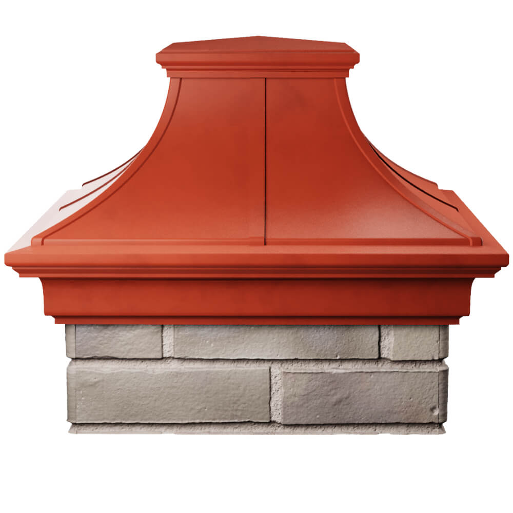 Колпак Zking Монблан Премиум Красный на столб 1.5х1.5 кирпича (385х385мм) Хабаровск фото