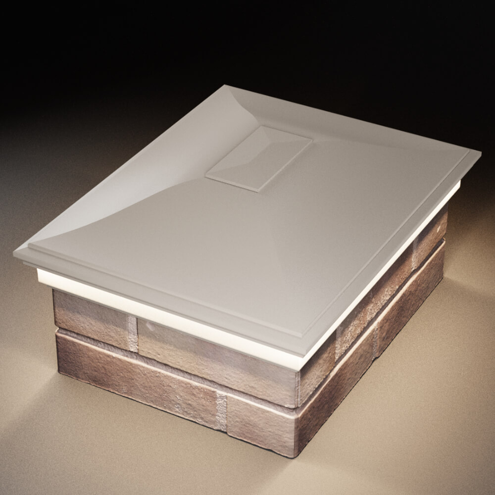 Колпак Zking Монблан Бежевый на столб 2х1.5 кирпича (515х385мм) c подсветкой в Хабаровске фото