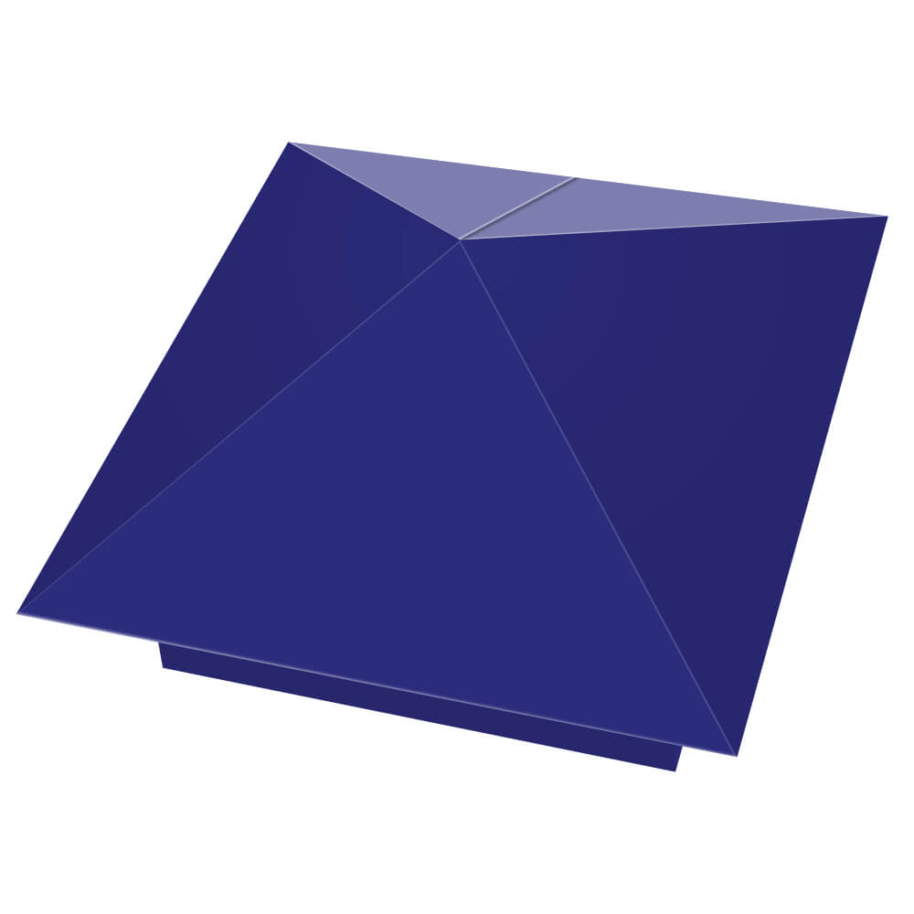 Колпак металлический 400х400мм RAL5002 Синий Ультрамарин заборный Хабаровск фото