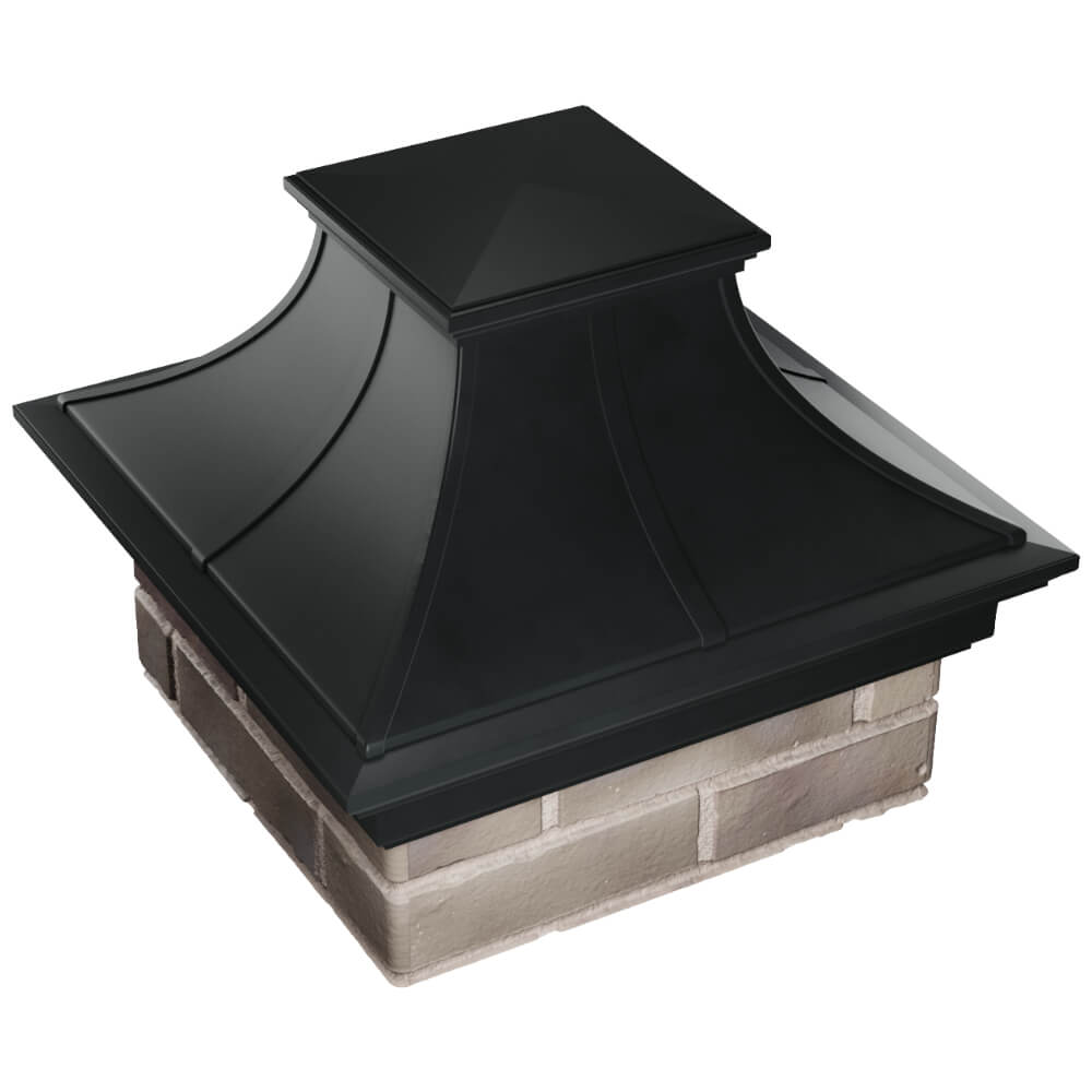 Колпак Zking Монблан Премиум Черный на столб 1.5х1.5 кирпича (385х385мм) в Хабаровске фото