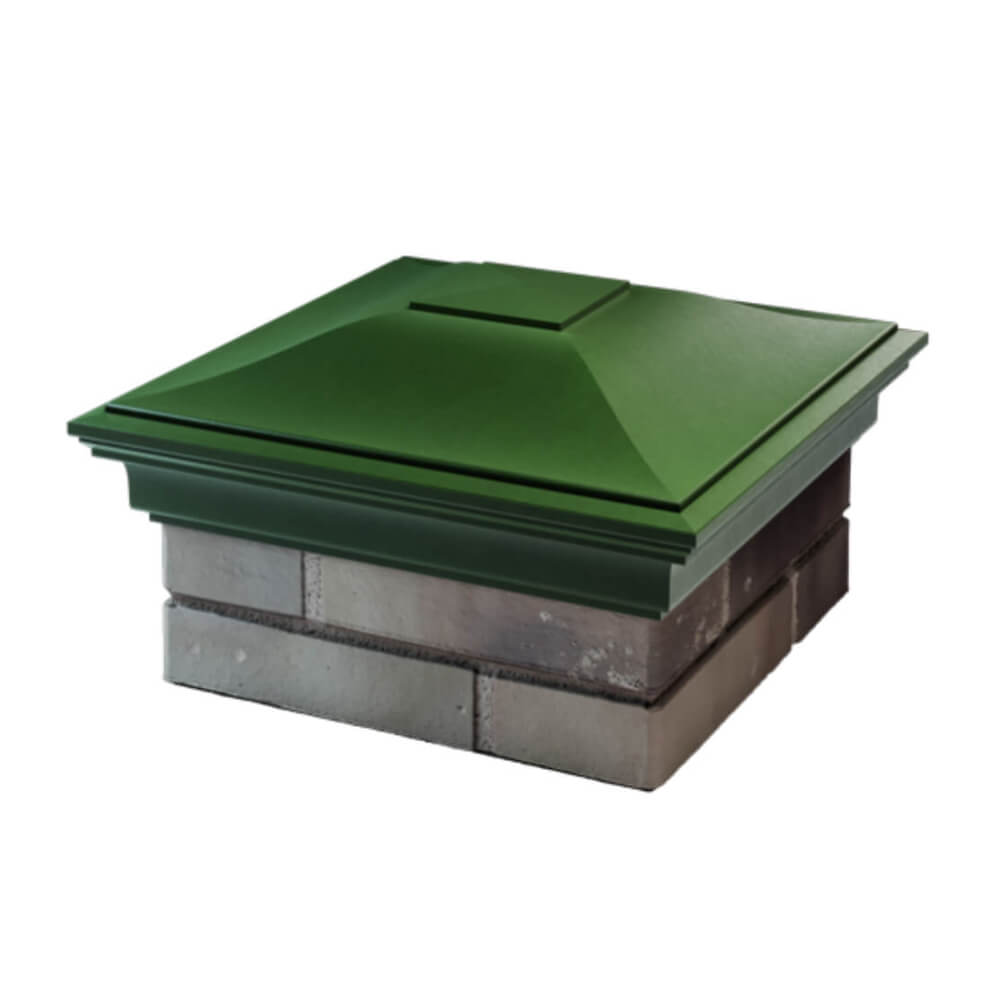 Колпак Zking Монблан Зеленый на столб 1.5х1.5 еврокирпича 0.7НФ (355х355мм) в Хабаровске фото