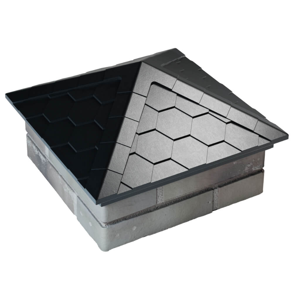 Колпак Zking Эверест Черный на столб 1.5х1.5 кирпича (390х390мм) в Хабаровске фото