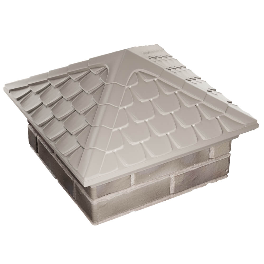 Колпак Zking Эльбрус Бежевый на столб 1.5х1.5 кирпича (385х385мм) в Хабаровске фото