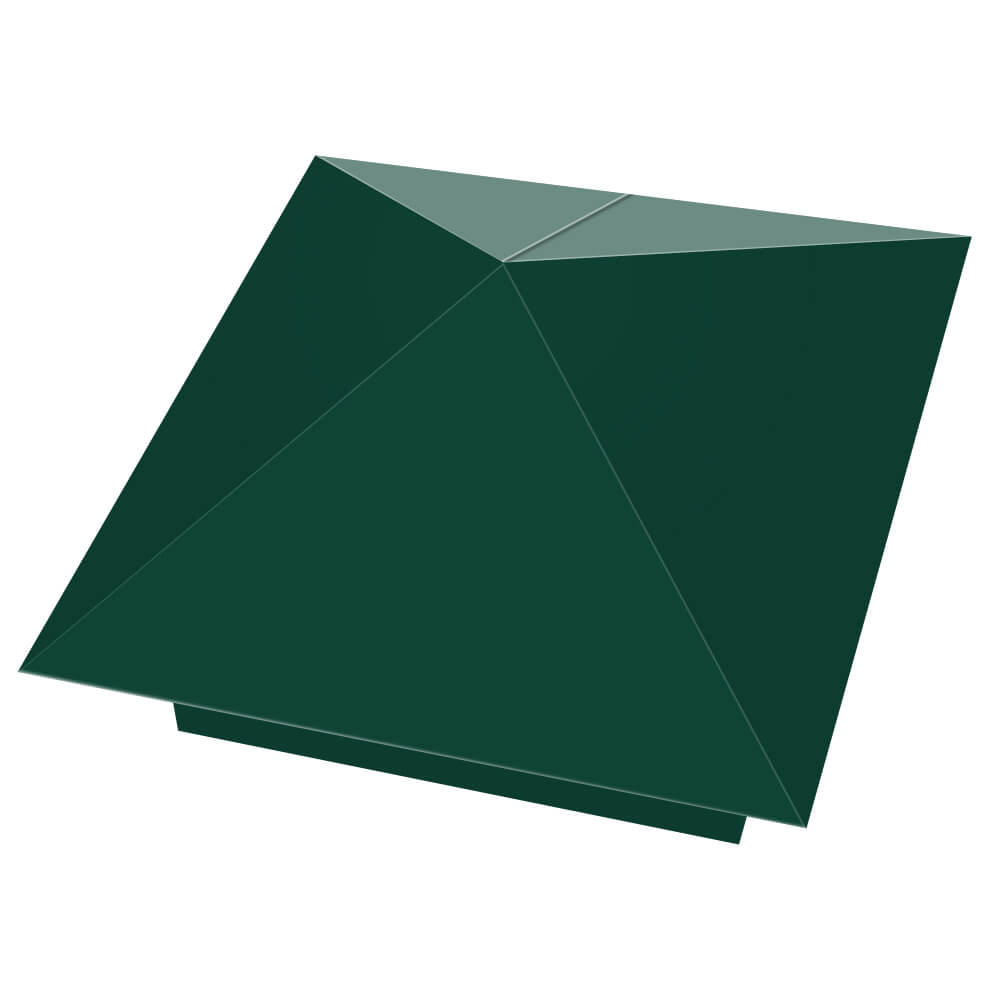 Колпак металлический 390х390мм RAL6005 Зеленый Мох заборный Хабаровск фото