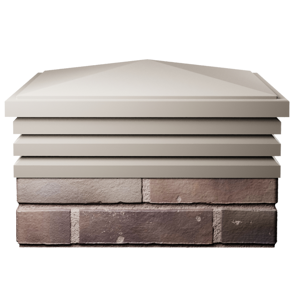 Колпак Zking Бона ХайТек Бежевый на столб 2х2 кирпича (513х513мм) Хабаровск фото