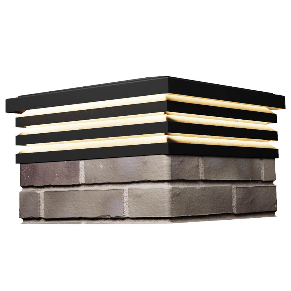 Колпак Zking Бона ХайТек Черный на столб 1.5х1.5 кирпича (385х385мм) с подсветкой в Хабаровске фото