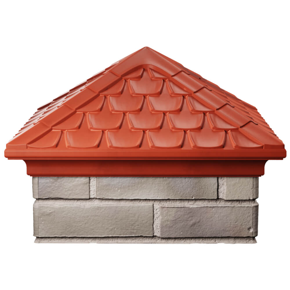 Колпак Zking Эльбрус Красный на столб 1.5х1.5 кирпича (385х385мм) Хабаровск фото