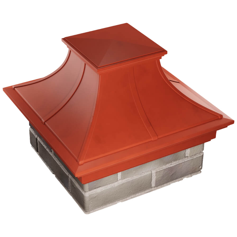 Колпак Zking Монблан Премиум Красный на столб 1.5х1.5 кирпича (385х385мм) в Хабаровске фото