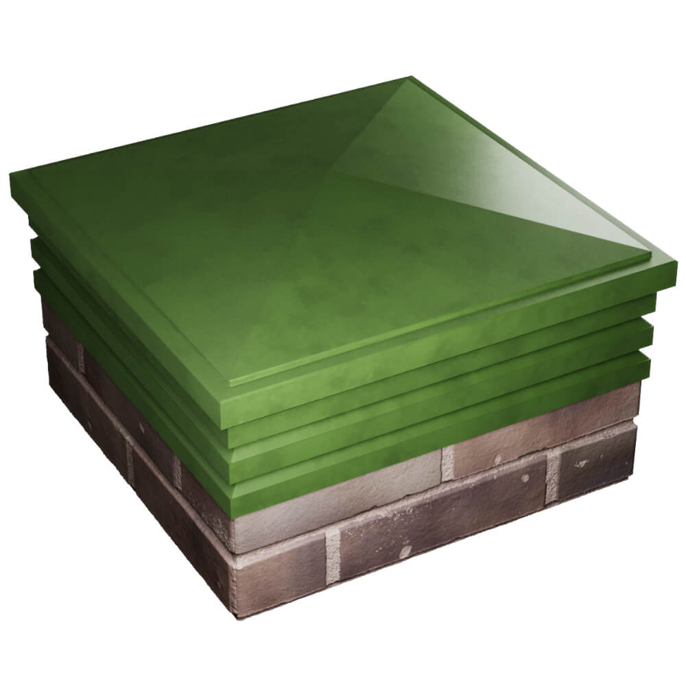 Колпак Zking Бона ХайТек Зеленый на столб 2х2 кирпича (513х513мм) в Хабаровске фото