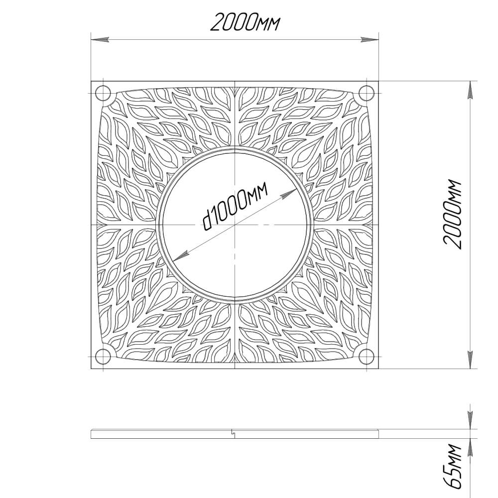Приствольная решетка для дерева ZKING CRUST 2х2м Черная в Хабаровске фото