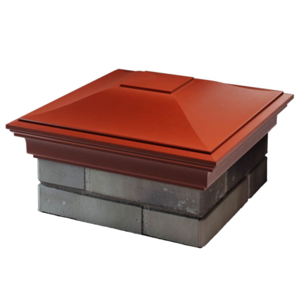 Колпак Zking Монблан Красный на столб 1.5х1.5 кирпича (385х385мм) в Хабаровске фото