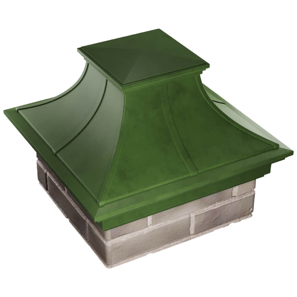 Колпак Zking Монблан Премиум Зеленый на столб 1.5х1.5 кирпича (385х385мм) в Хабаровске фото