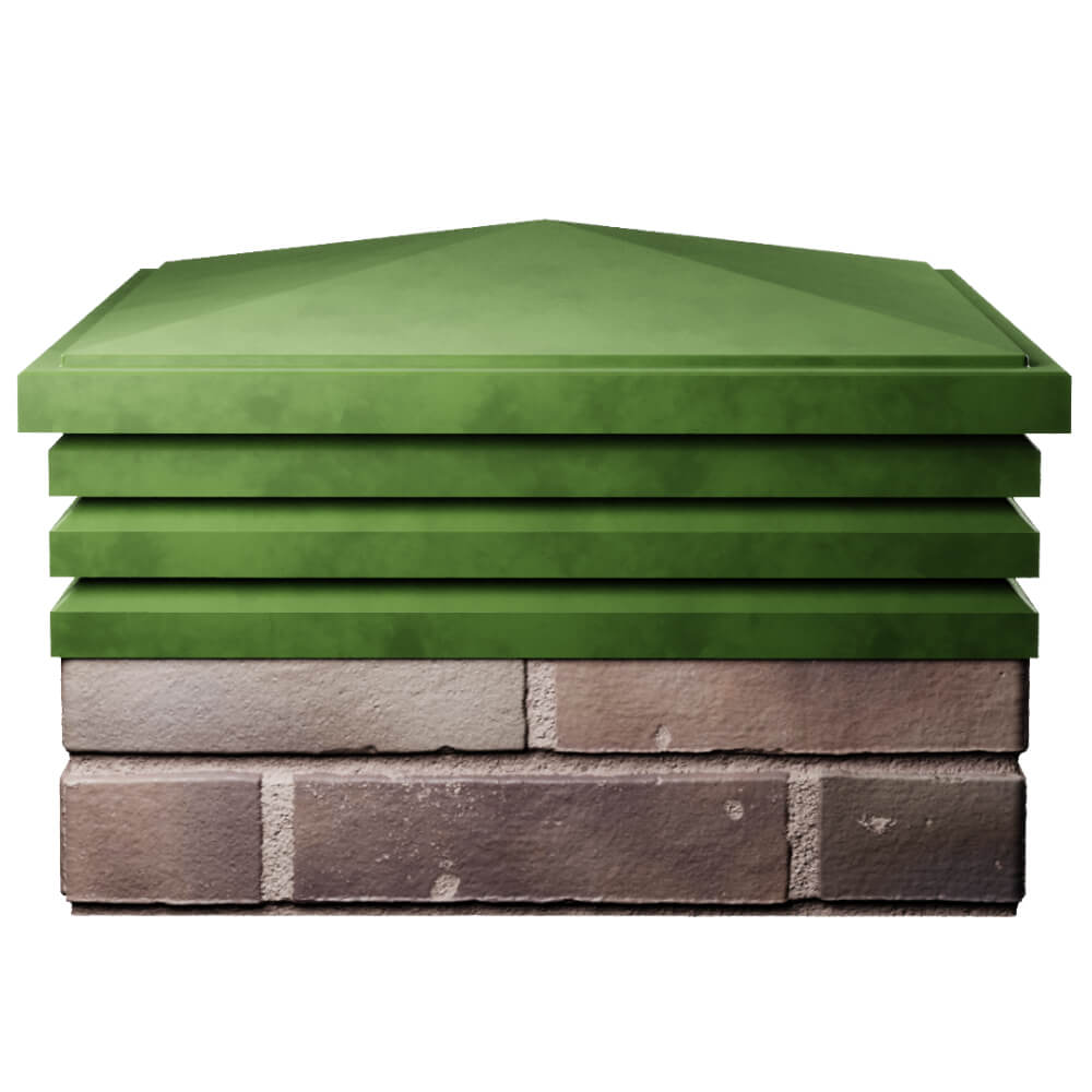 Колпак Zking Бона ХайТек Зеленый на столб 2х2 кирпича (513х513мм) Хабаровск фото