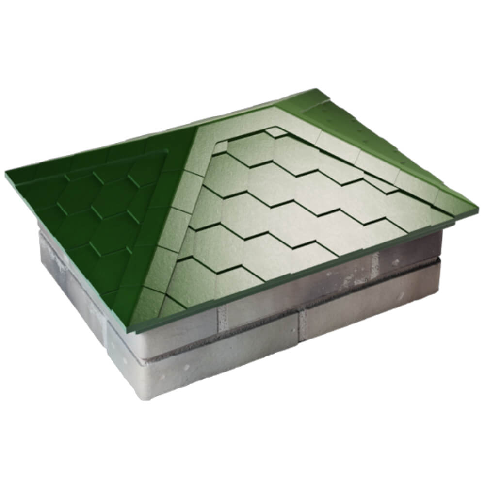 Колпак Zking Эверест Зеленый на столб 2х1.5 кирпича (520х390мм) Хабаровск фото