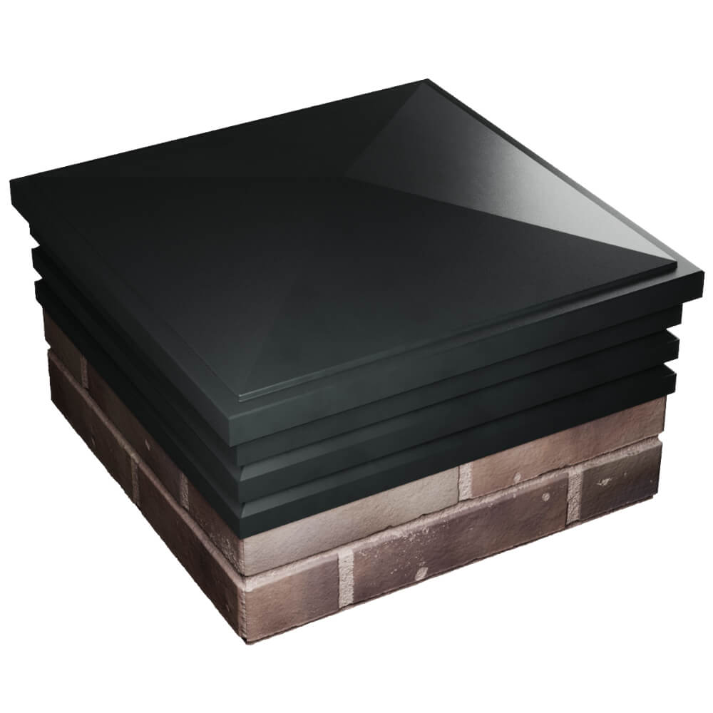 Колпак Zking Бона ХайТек Черный на столб 2х2 кирпича (513х513мм) в Хабаровске фото