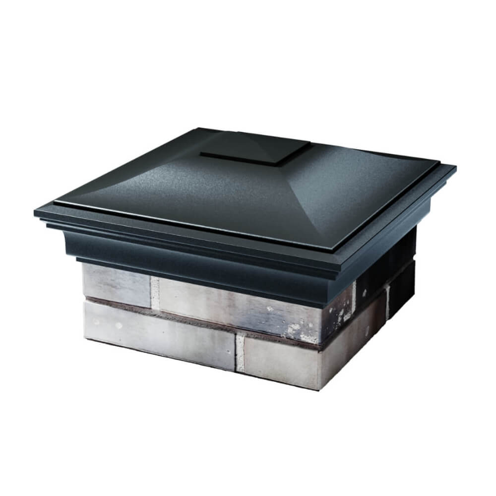 Колпак Zking Монблан Черный на столб 1.5х1.5 еврокирпича 0.7НФ (355х355мм) в Хабаровске фото