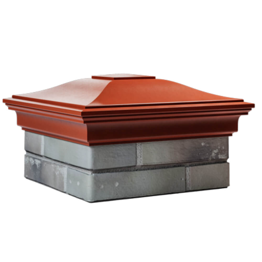 Колпак Zking Монблан Красный на столб 1.5х1.5 кирпича (385х385мм) в Хабаровске фото