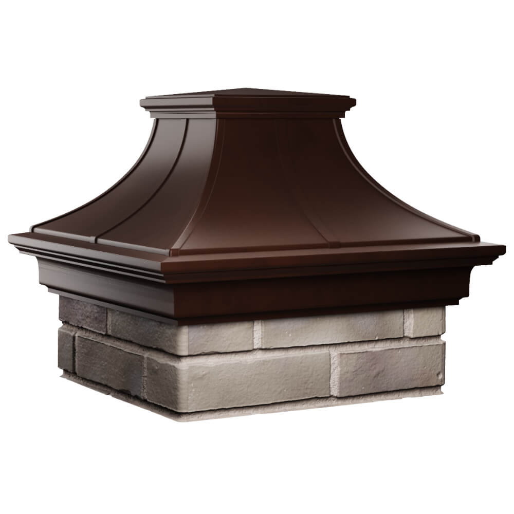 Колпак Zking Монблан Премиум Коричневый на столб 1.5х1.5 кирпича (385х385мм) в Хабаровске фото