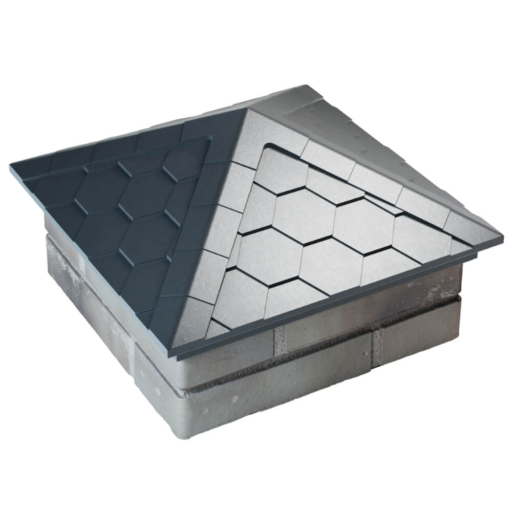 Колпак Zking Эверест Серый на столб 1.5х1.5 кирпича (390х390мм) в Хабаровске фото