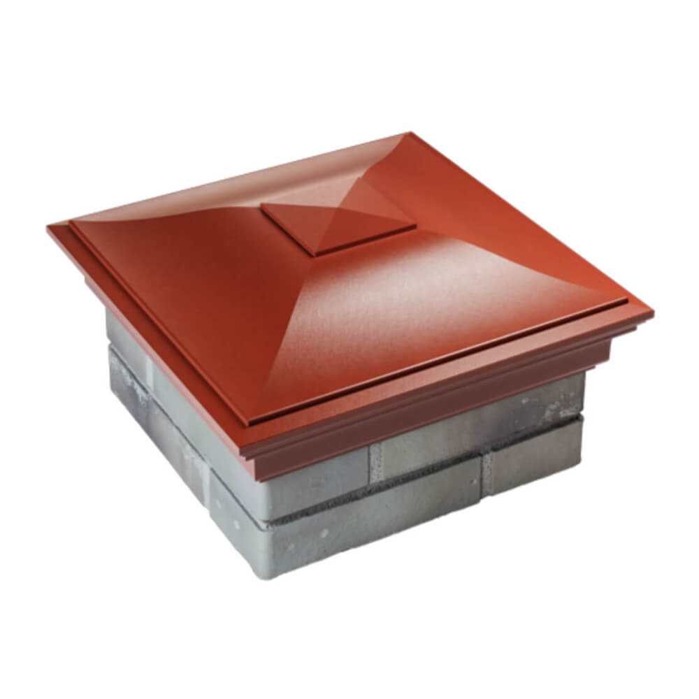 Колпак Zking Монблан Красный на столб 1.5х1.5 еврокирпича 0.7НФ (355х355мм) в Хабаровске фото